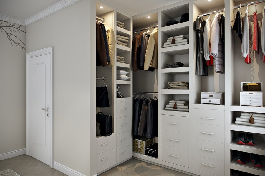 Гардеробные комнаты в спальне