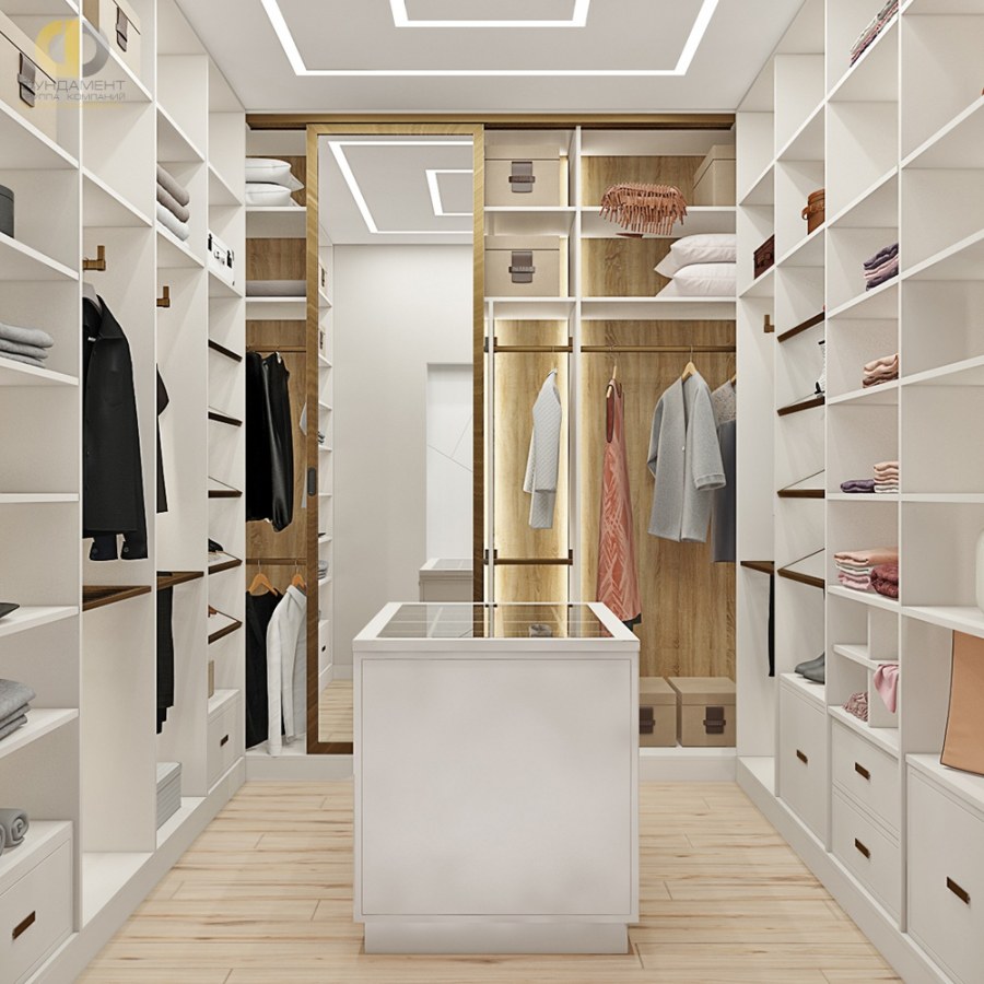 Интерьер гардеробной комнаты