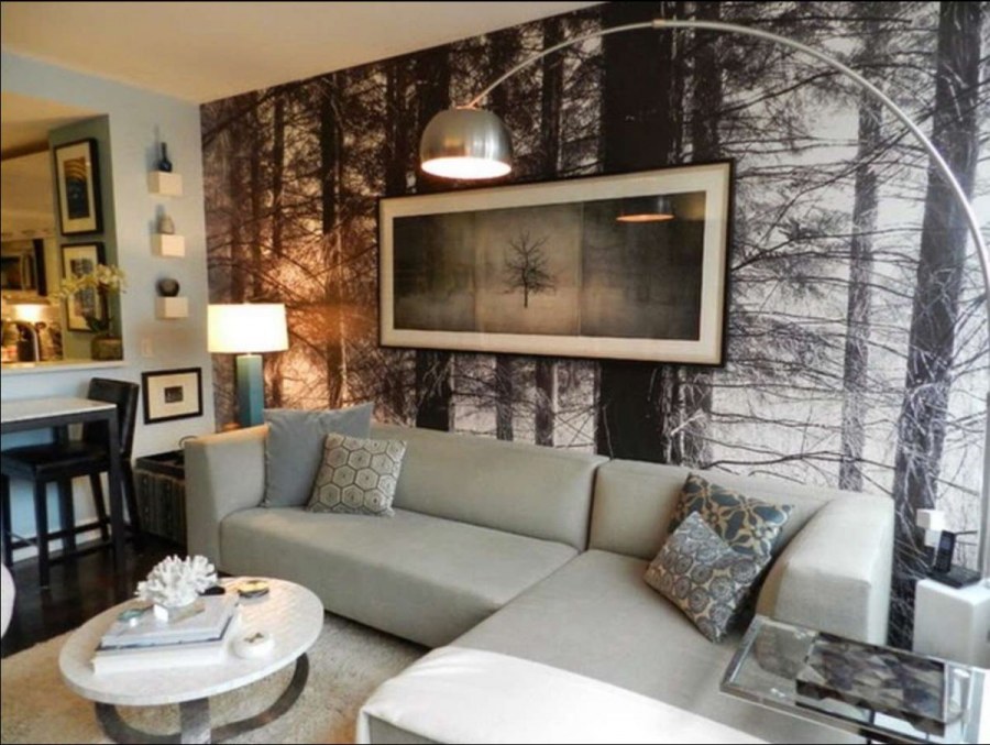 Телевизор над диваном