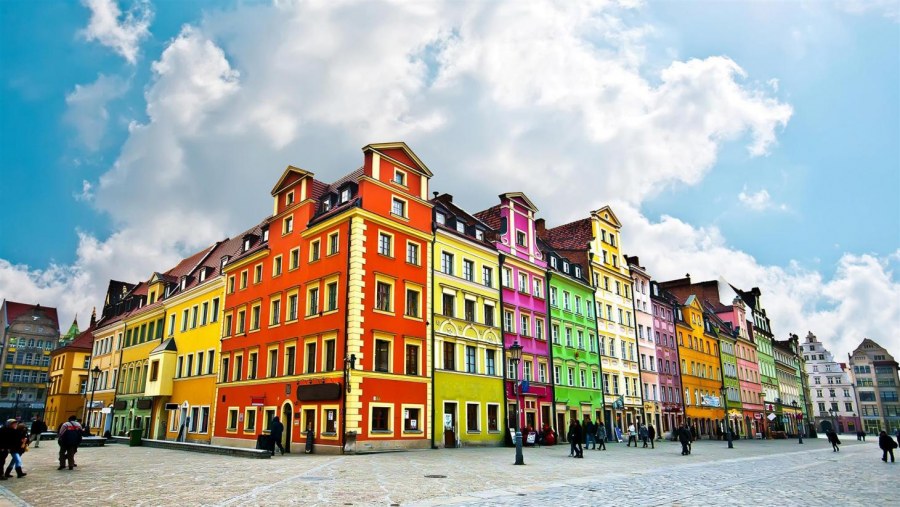 Разноцветные дома в Бельгии