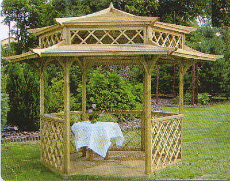 Резные деревянные беседки