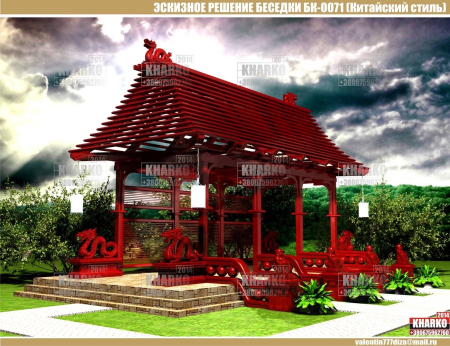 Китайская крыша для беседки