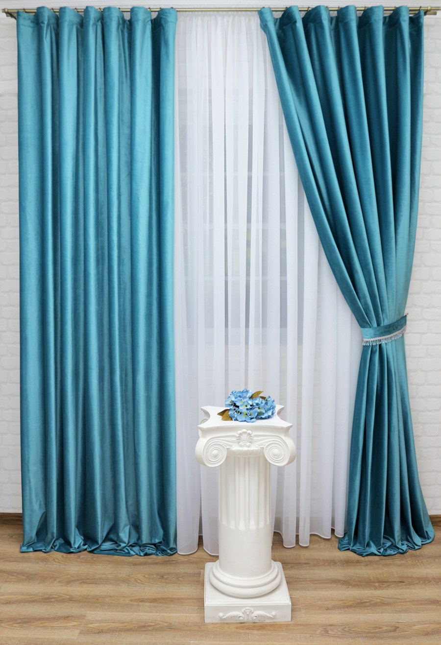 Бирюзовые шторы