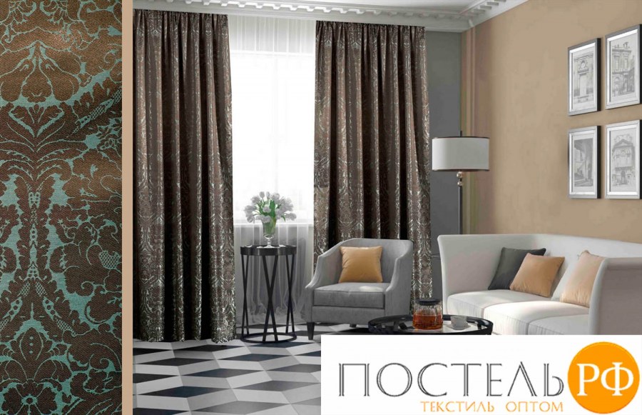 Бирюзовая тюль