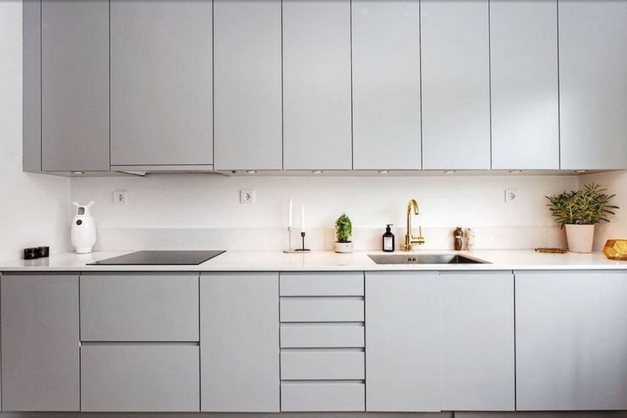 Кухня Веддинге серая икеа