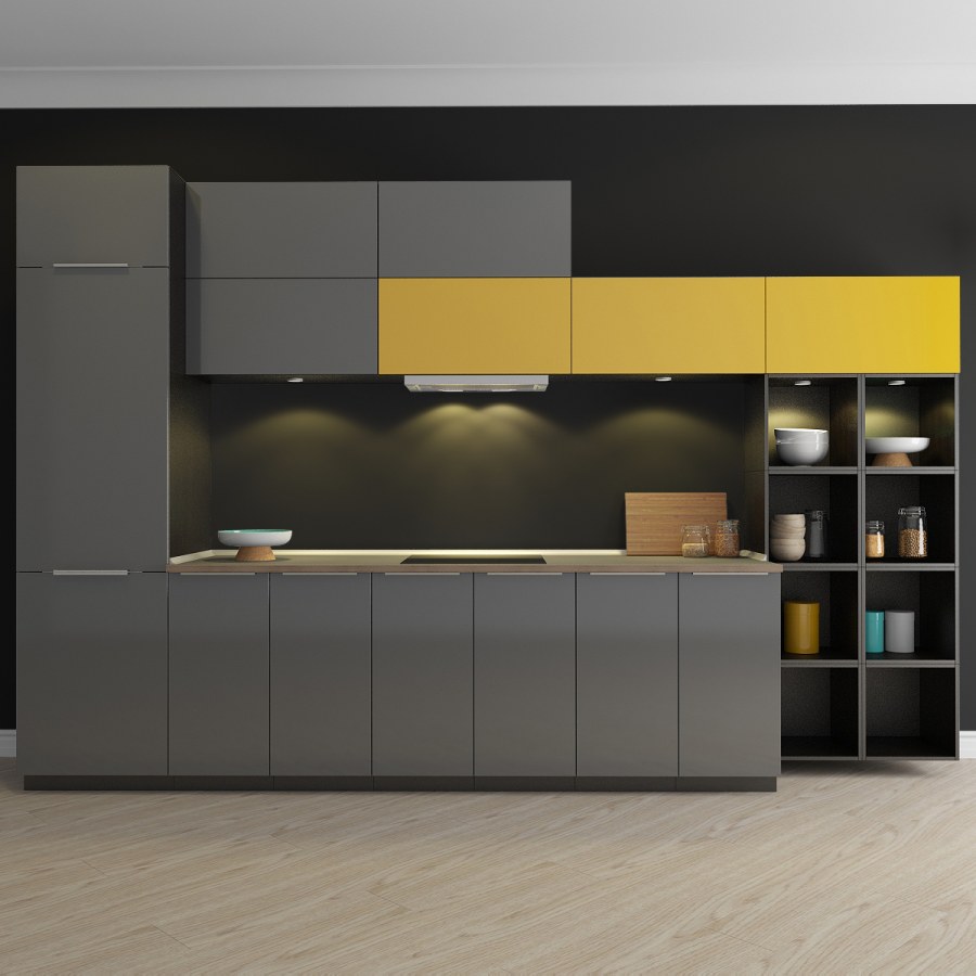 Кухня икеа светло серая глянцевая