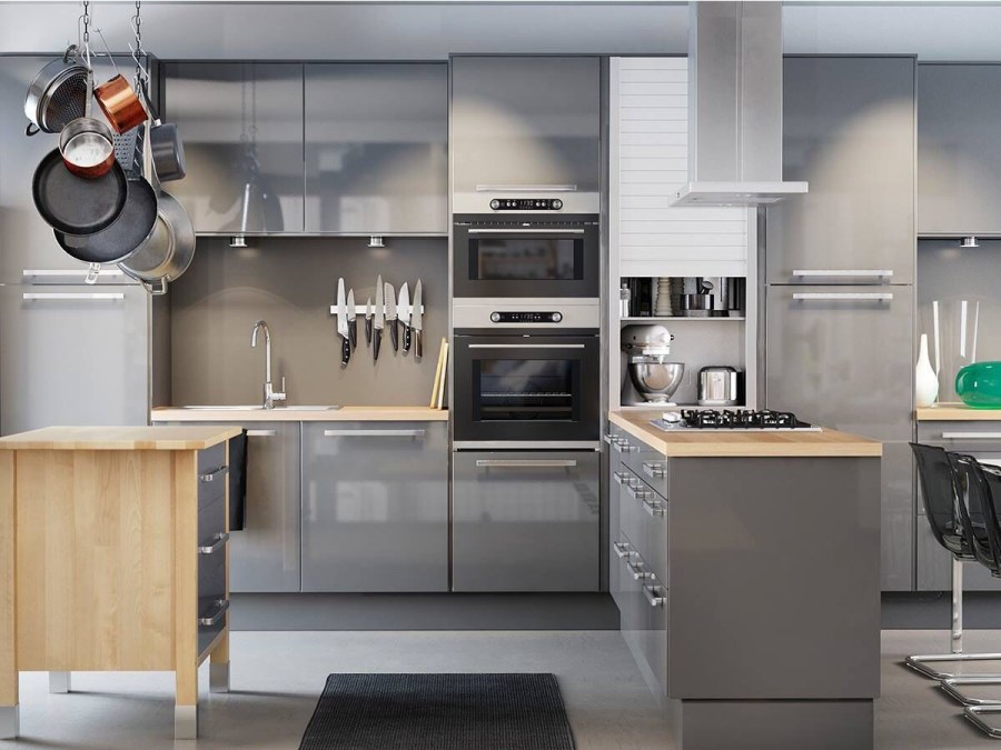 Кухня икеа Рингульт серый