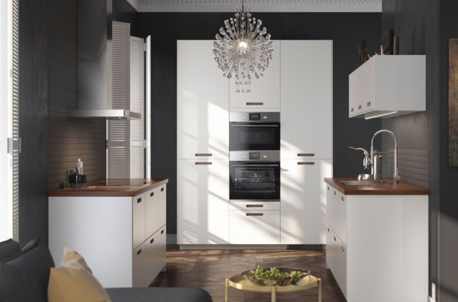 Икеа кухня Воксторп матовый белый