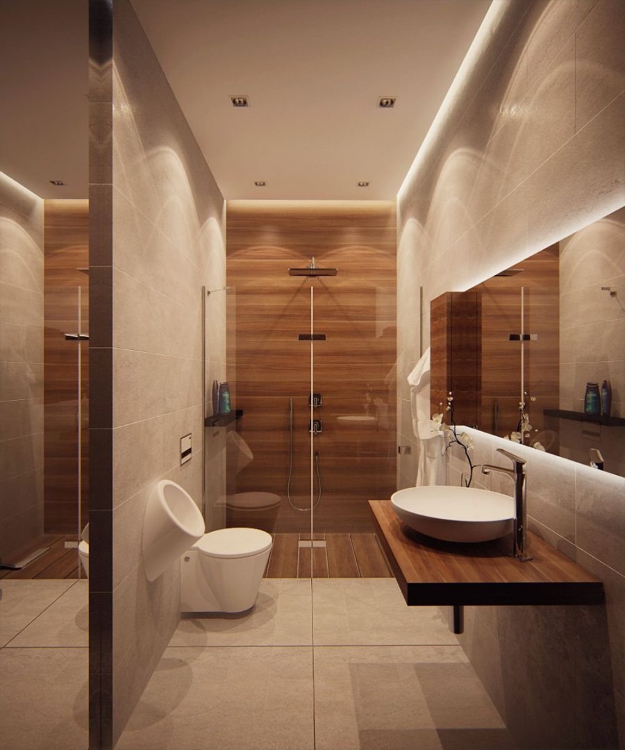 Туалет в бежевых тонах