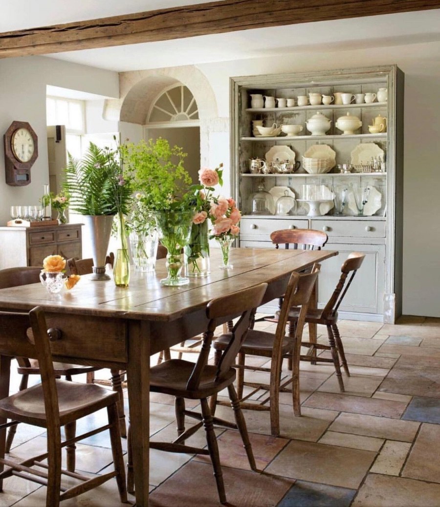 Английский Кантри в интерьере кухни