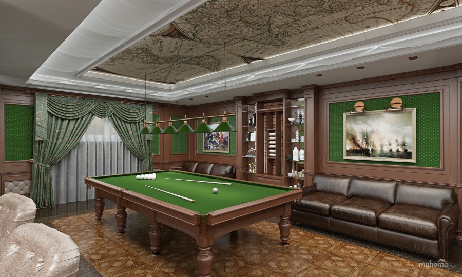 Интерьер бильярдной