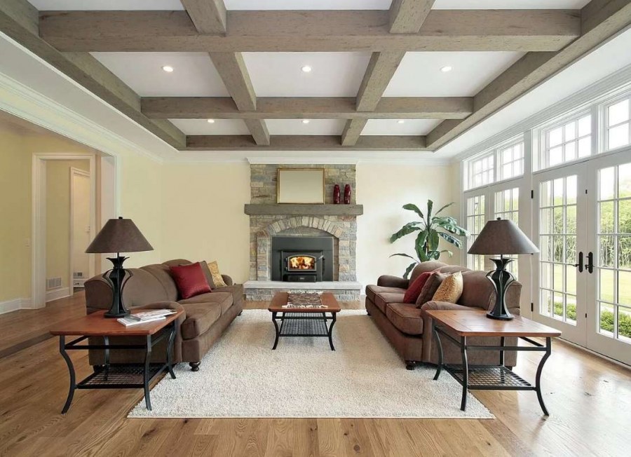 Кессонный потолок лофт