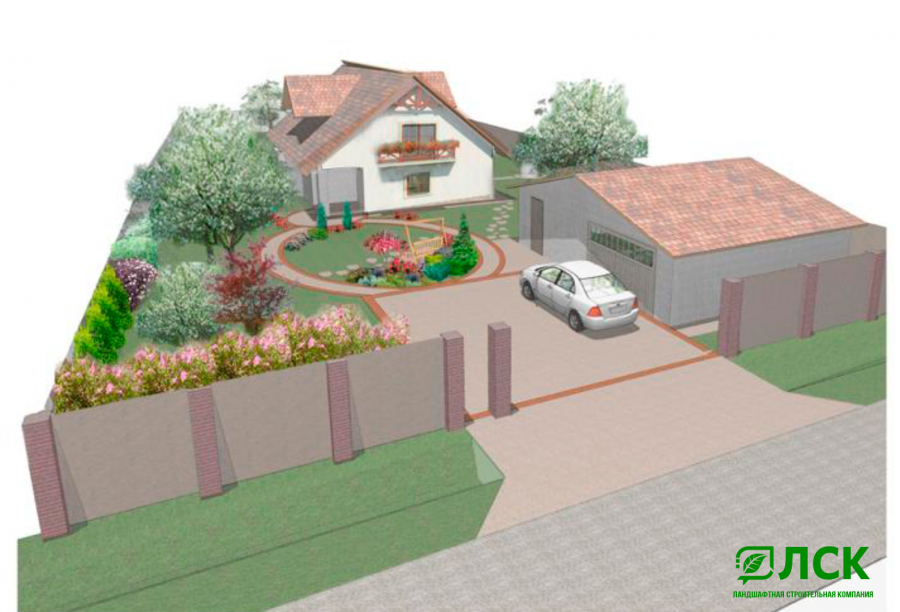 Въездная зона на участке