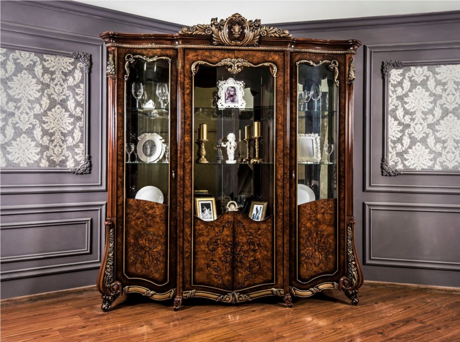 Витрина Марселла корень дуба глянец