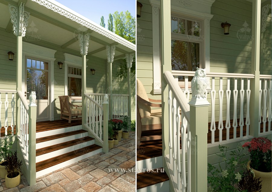 Крыльцо с балясинами