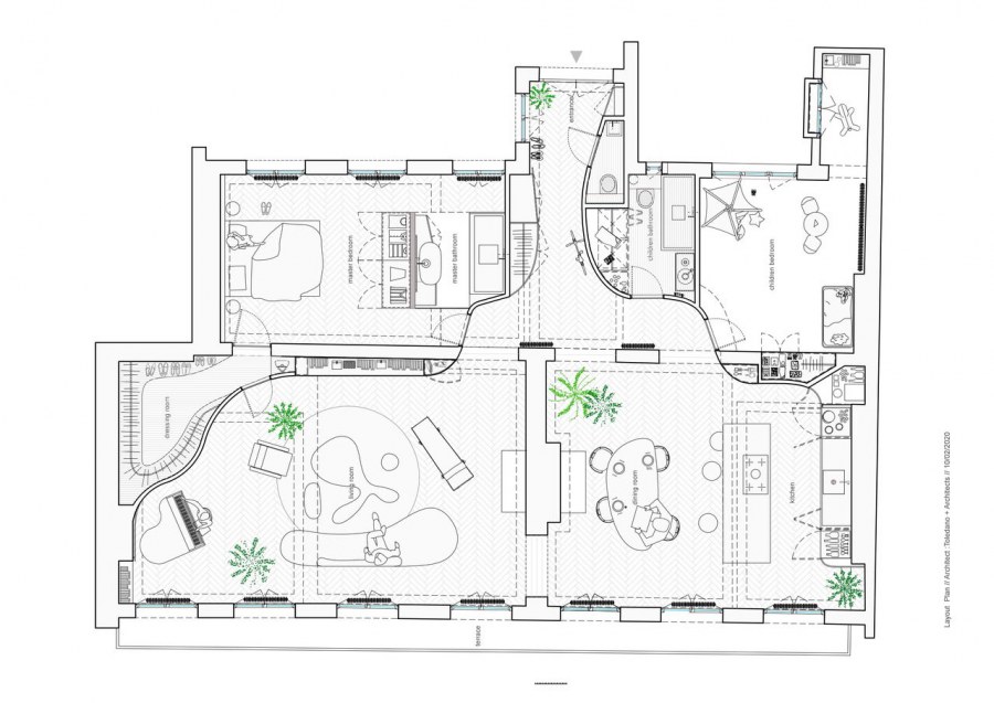 Перестройка квартиры проект Ромашка