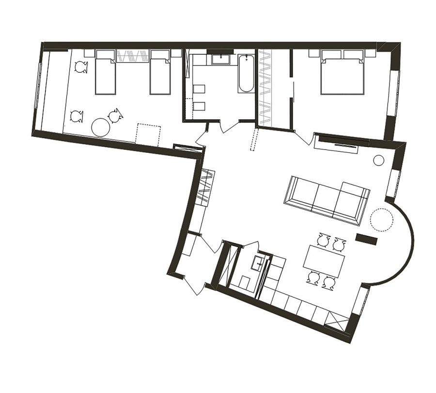 Радиальная планировка квартиры