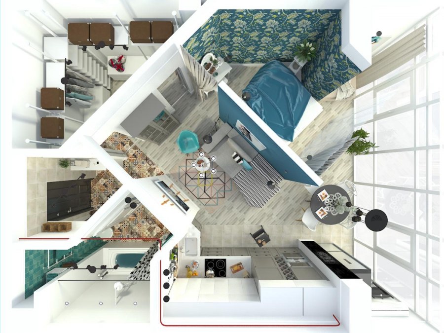 Диагональная планировка квартиры