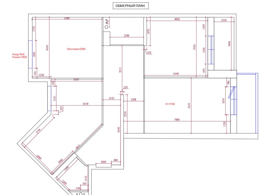 Обмерный план дизайн проект