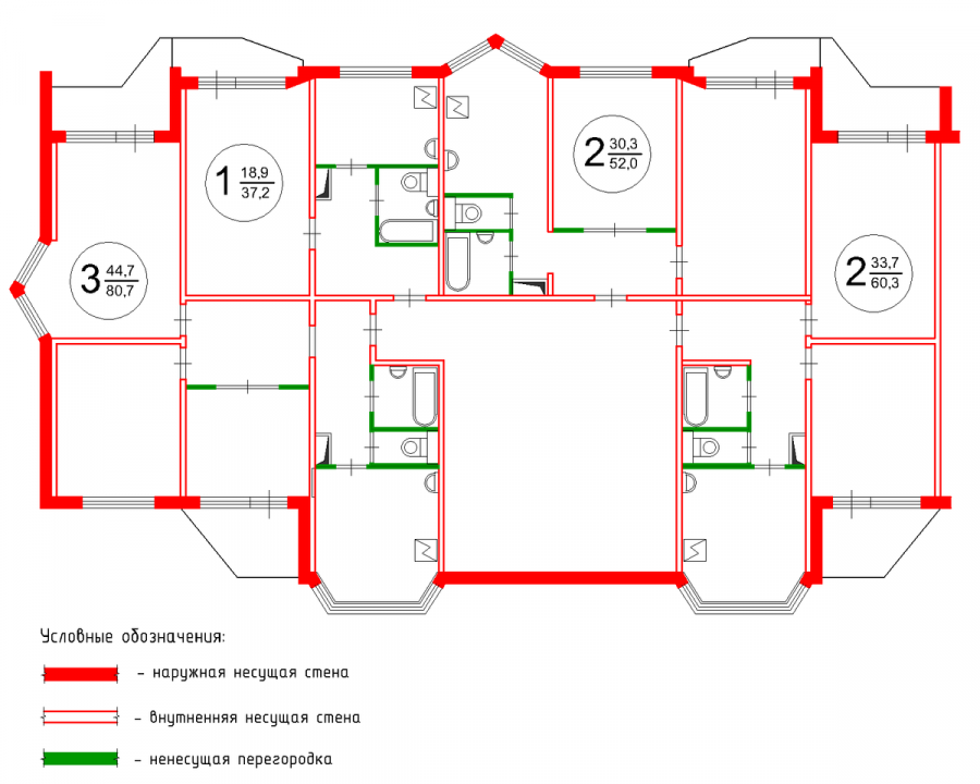 План квартиры чертеж с мебелью
