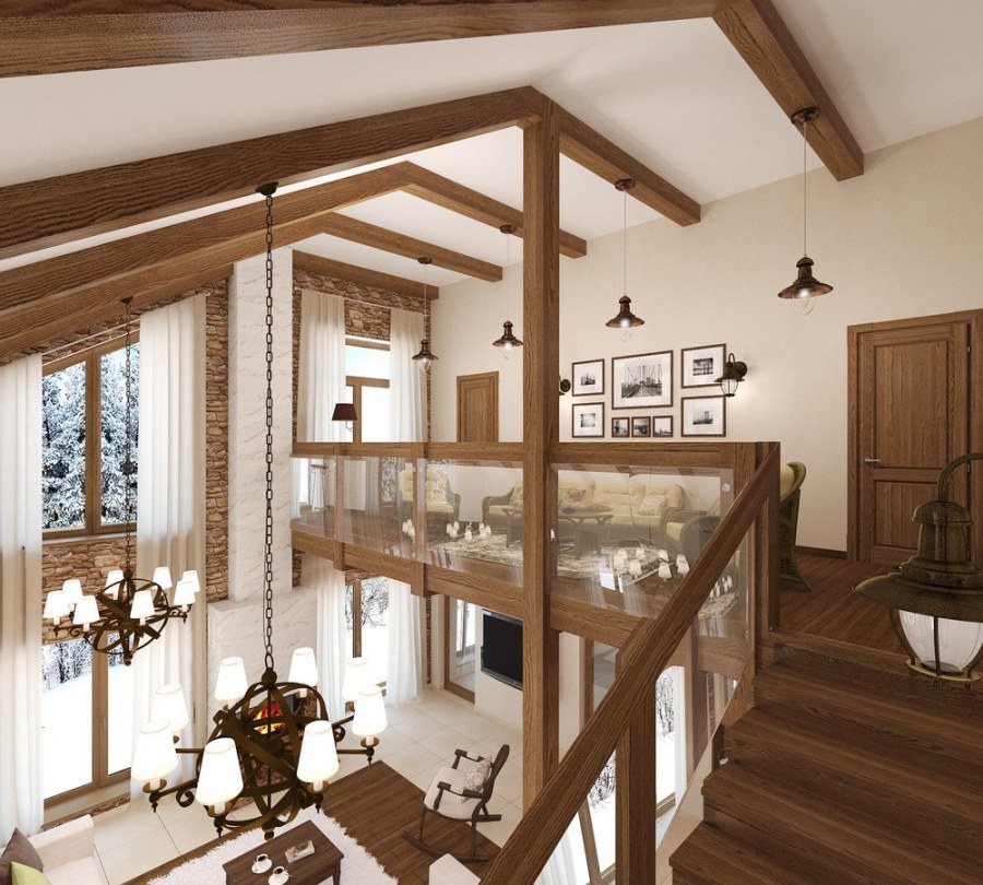 Интерьеры деревянных домов