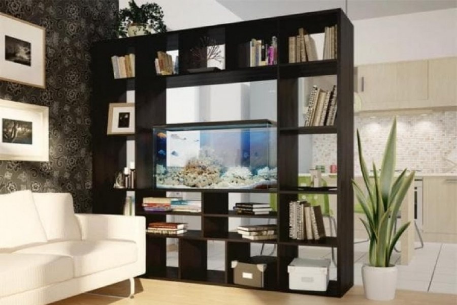 Стеллаж для зонирования комнаты