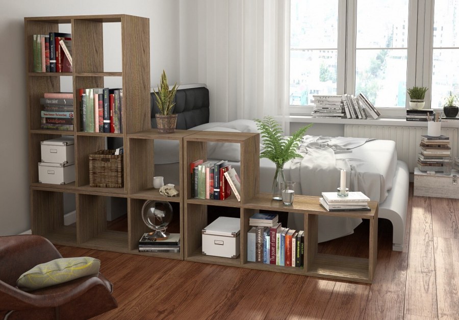 Стеллаж для зонирования комнаты