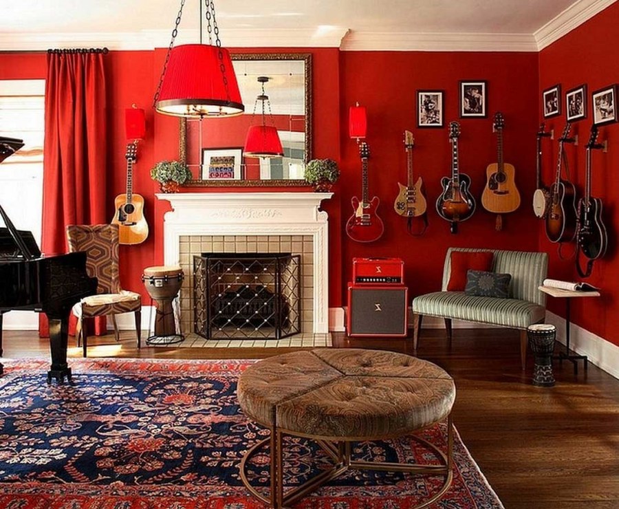 Красный цвет в интерьере