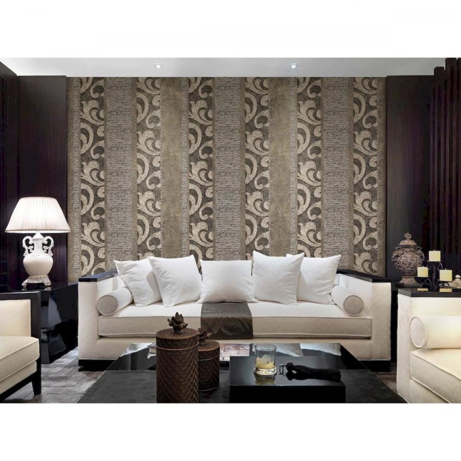 Идеи обоев для зала комбинированные