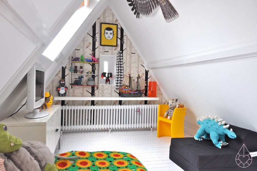 Детская комната на чердаке в скандинавском стиле
