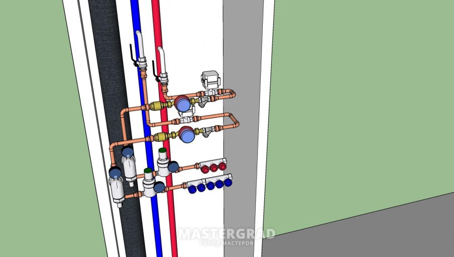 Схема гребенка для воды