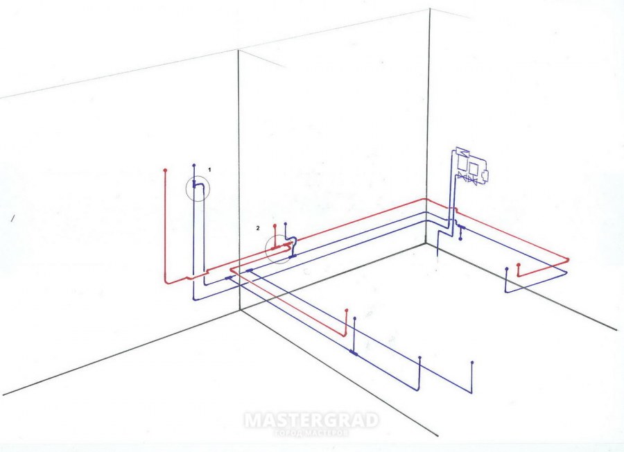 Схема разводки труб водоснабжения с газовой колонкой