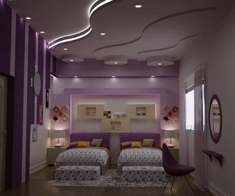 Фиолетовая спальня в ДОУ
