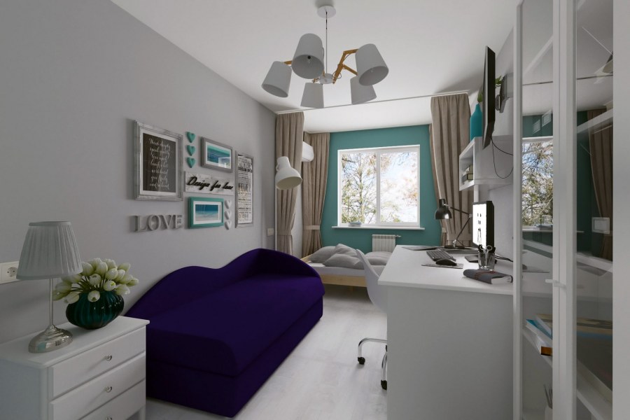 Интерьер мансарды