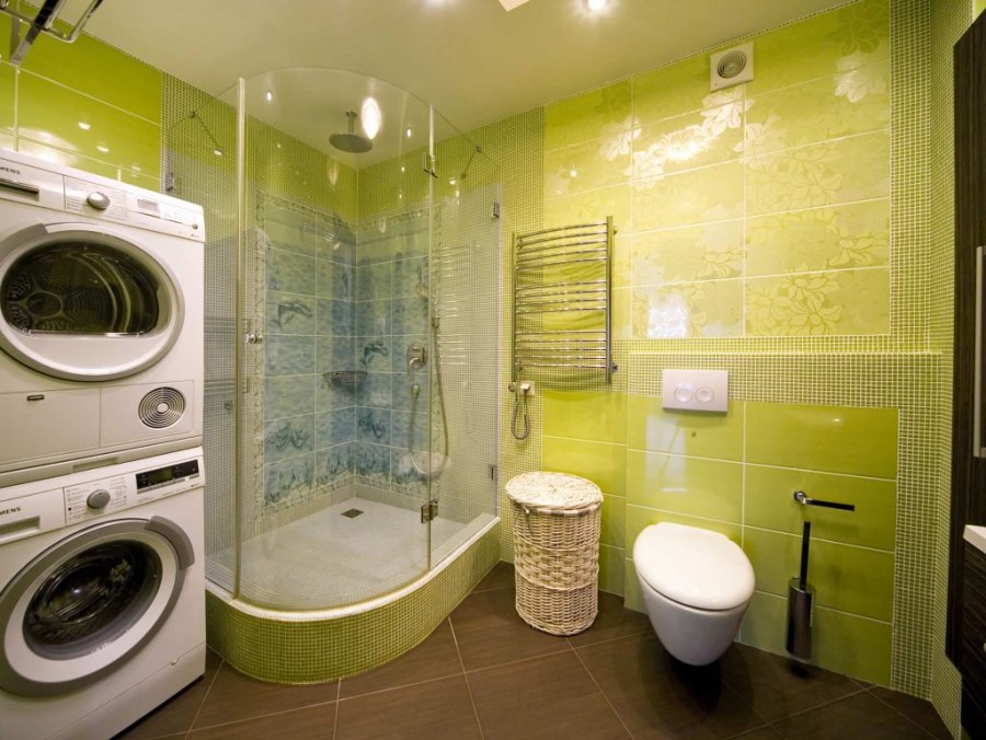 Ванная со стиральной машиной малогабаритная