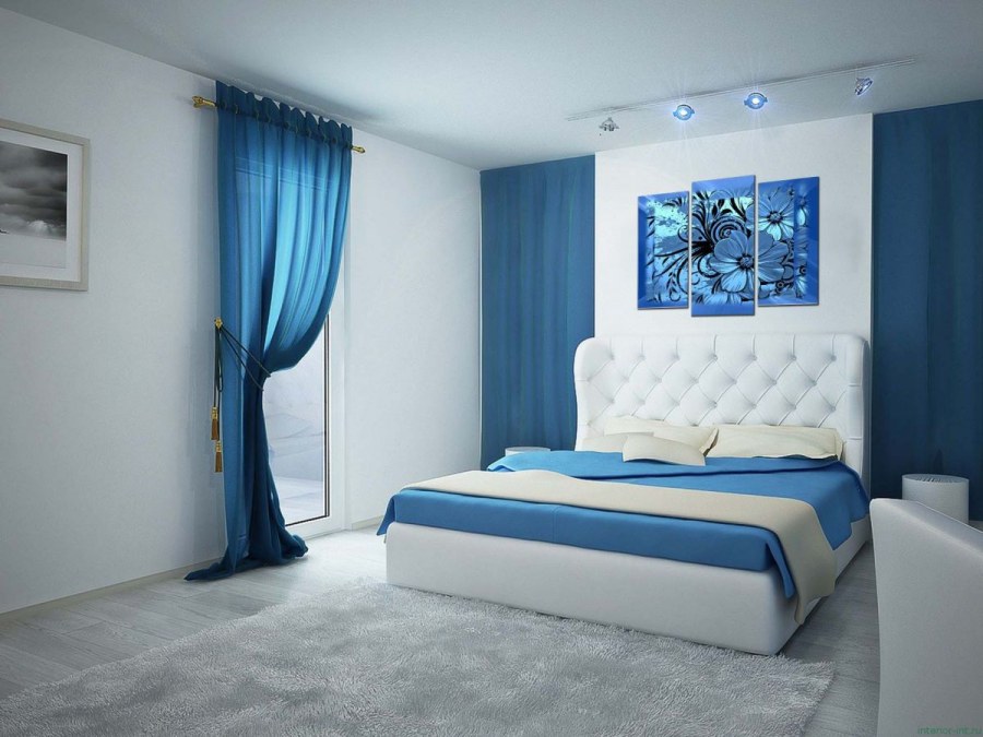 Спальня в синих тонах