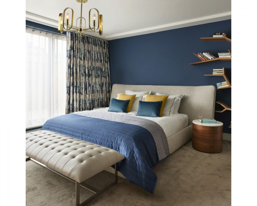 Спальня в синих тонах