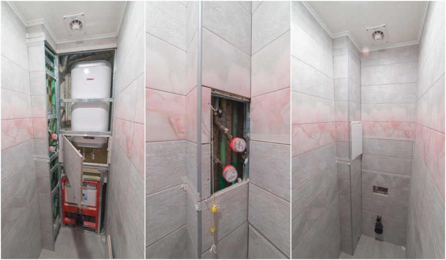 Короб за унитазом