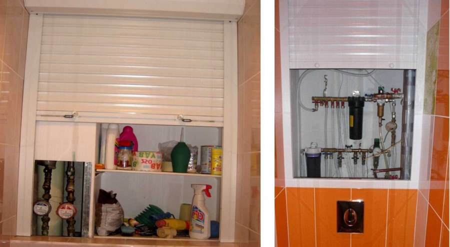 Рольставни на кухню для закрытия труб
