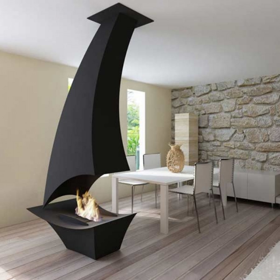 Камин дровяной островной Loft-14