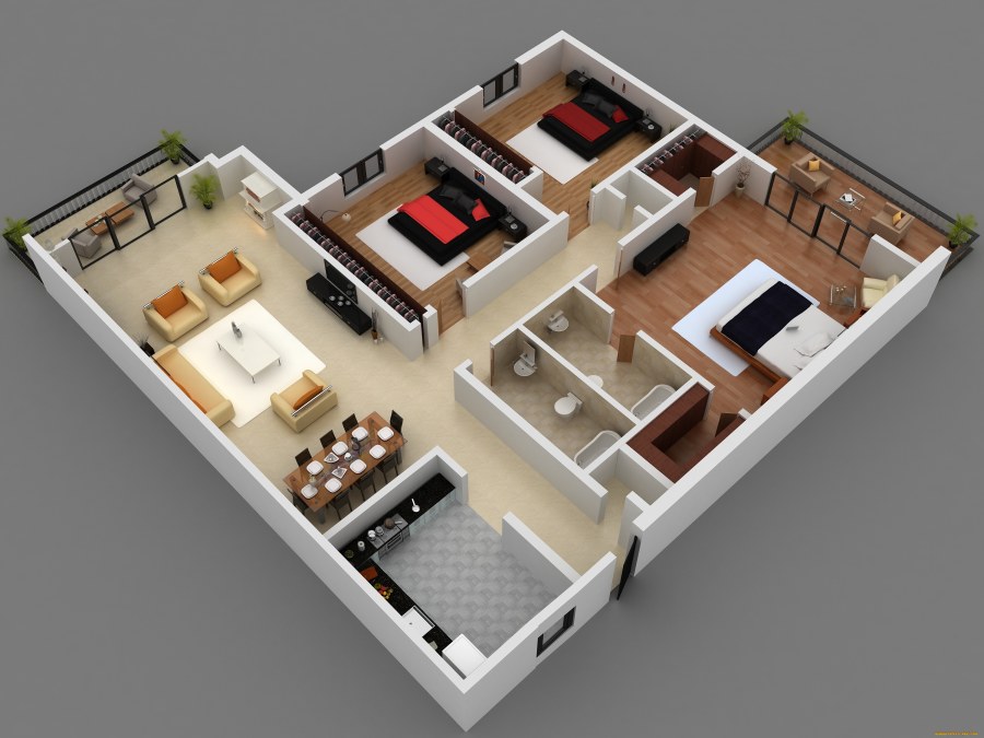 Дом Floorplan 3d