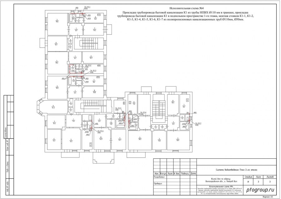 К1 канализация исполнительная схема