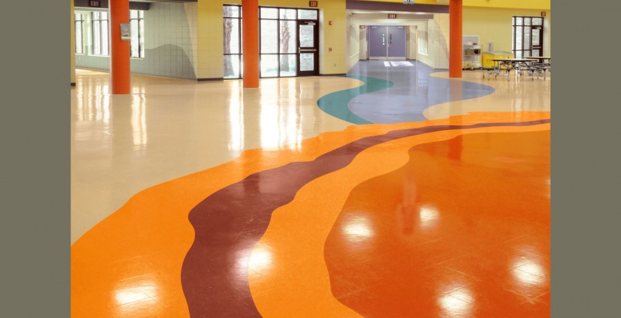 Наливной пол в школе