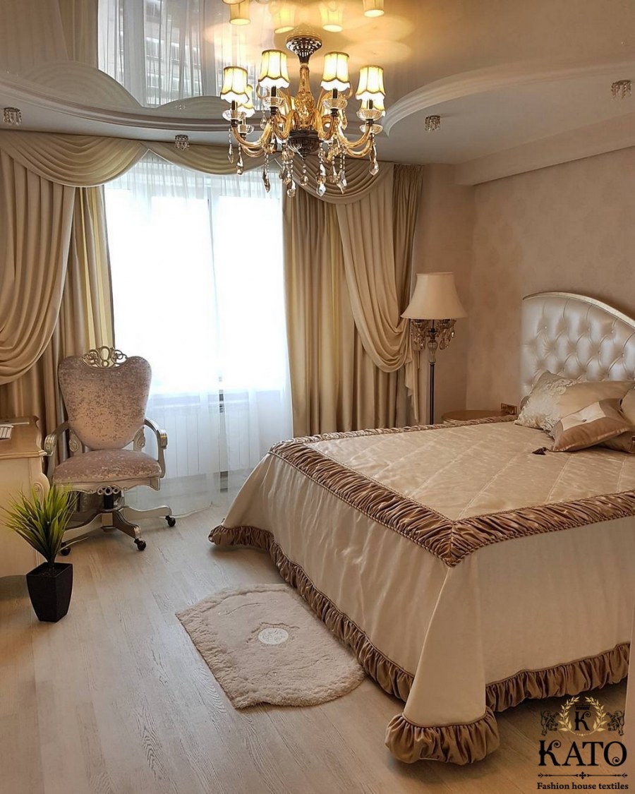 Шторы и покрывало в спальню