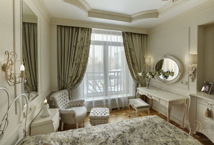 Портьеры в спальню в классическом стиле