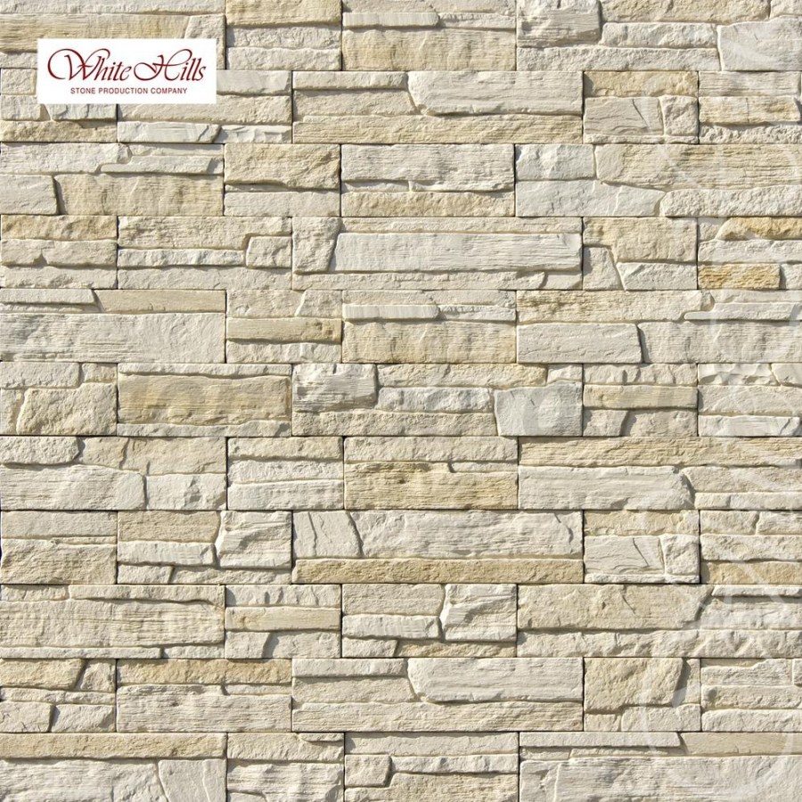 Гипсовая плитка White Hills Каскад Рейндж камень белая