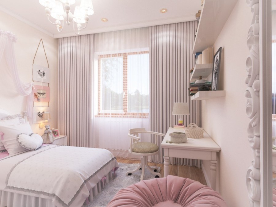 Комната для девочки в светлых тонах