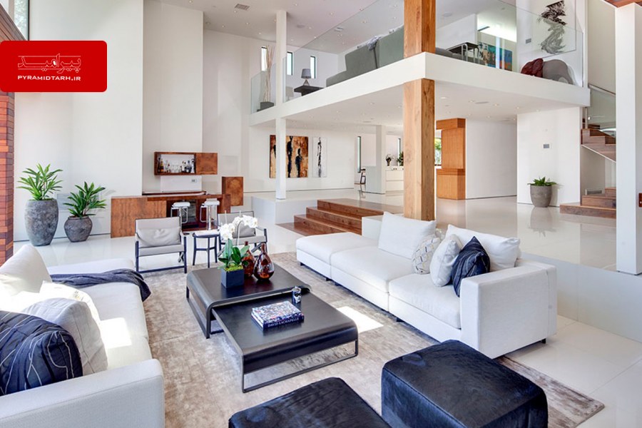 Кухня гостиная с высокими потолками