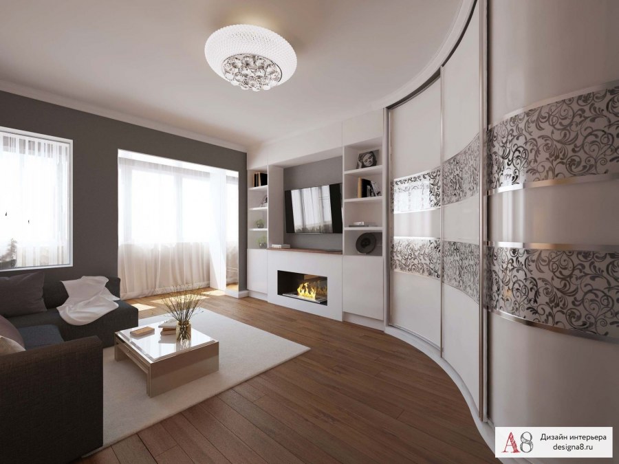 Интерьер гостиной 23 кв.м