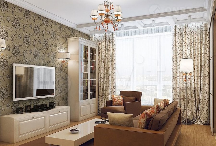 Гостиная в хрущевке современная классика